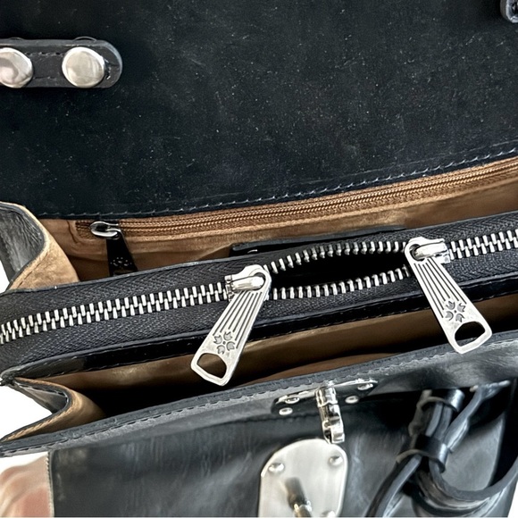 Patricia Nash Smooth Leather Flap Black Crossbody Women's Bag - Picture 6 of 14